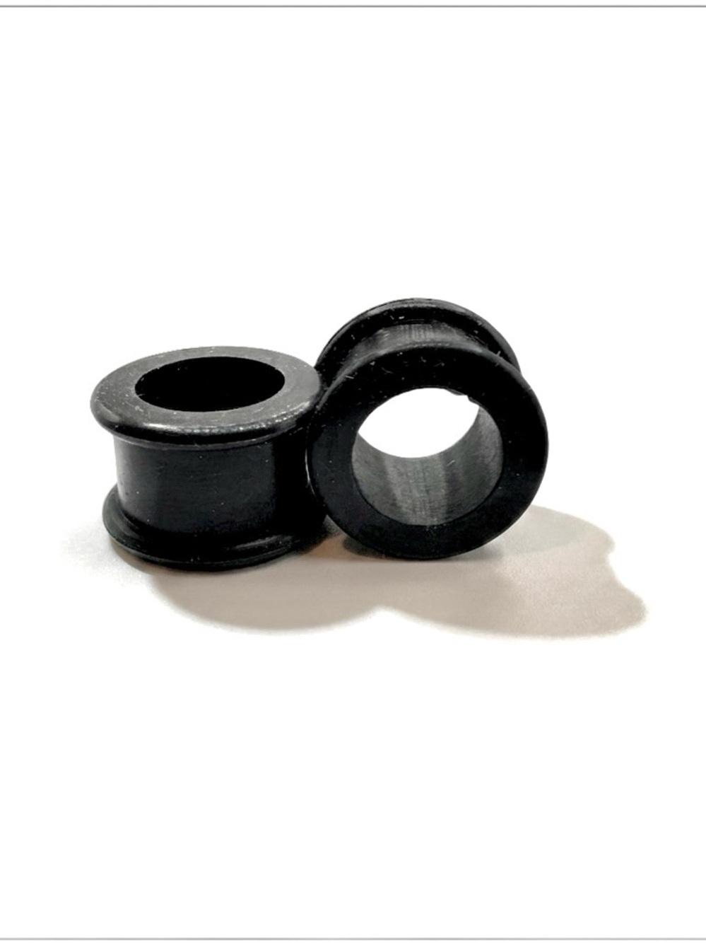 5/8" Silicone Double Flare Tunnels Black Flexible Ear Lobes Gauges Plugs Pair